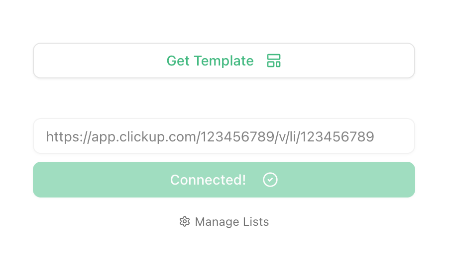 Connect the ClickUp List